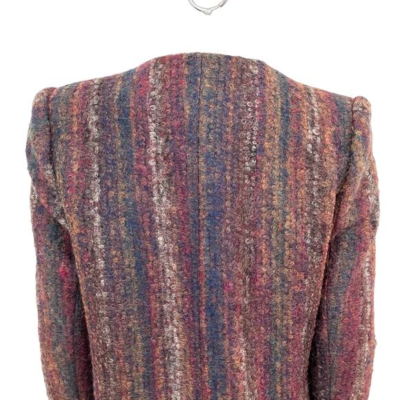 VTG SASSON Boucle Knit Structured Blazer  Mohair Wool  SZ 12 - Picture 6 of 11